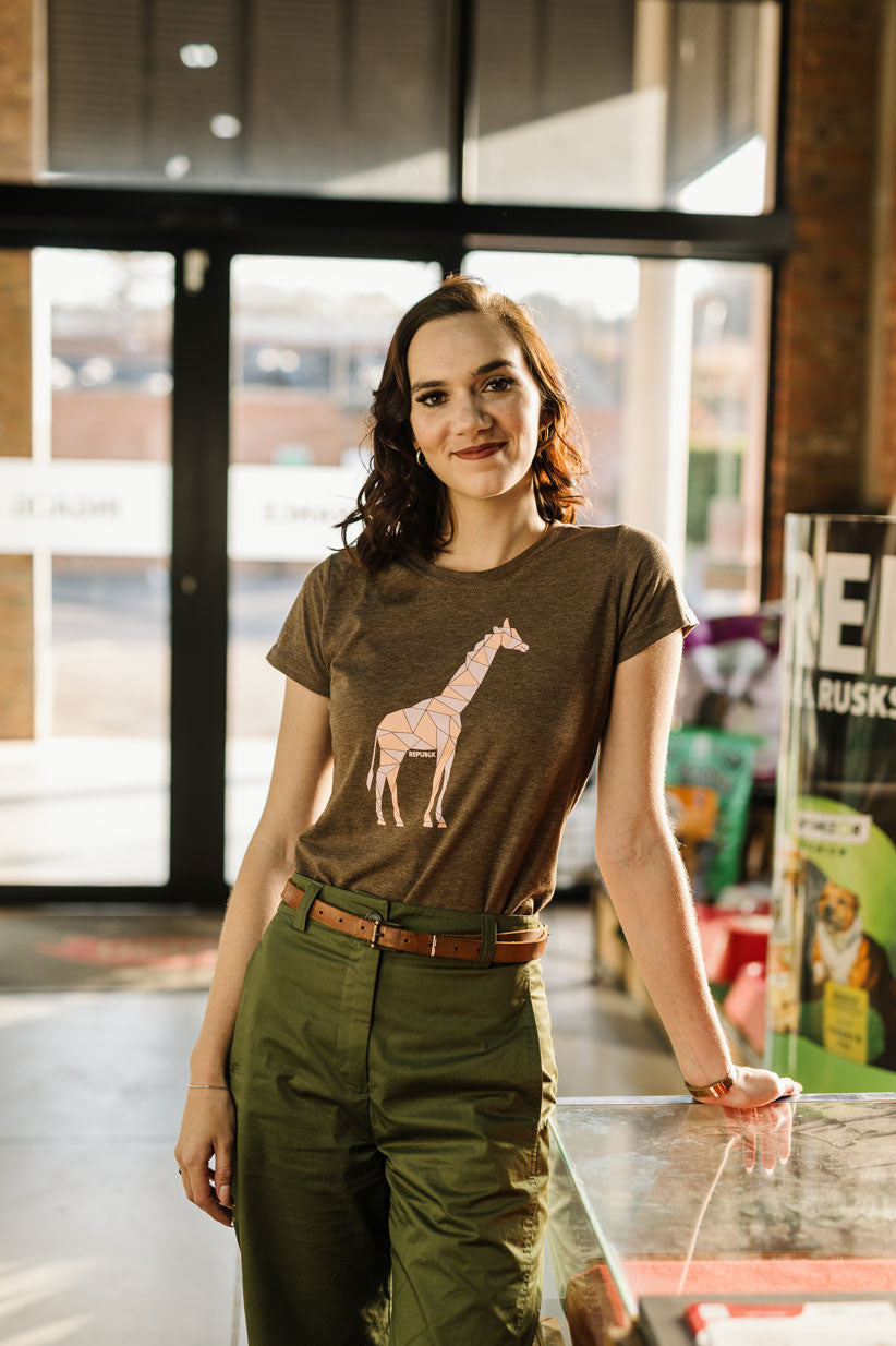 Geo Giraffe T-shirt - Brown