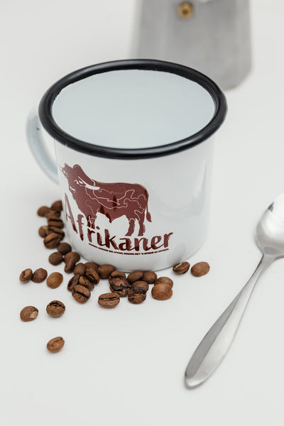 Enamel Koffiebeker - Afrikaner