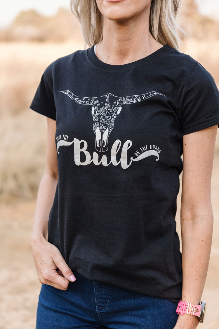 Take The Bull By The Horns T-shirt - Silver