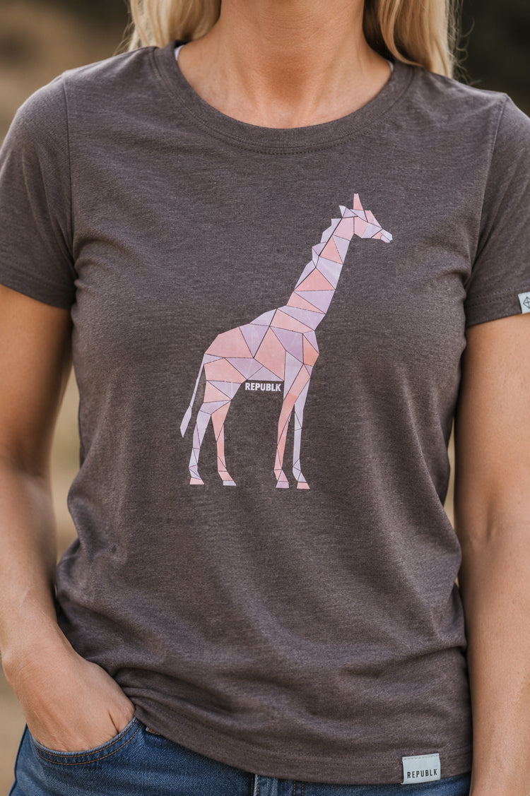 Geo Giraffe T-shirt - Brown